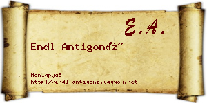 Endl Antigoné névjegykártya